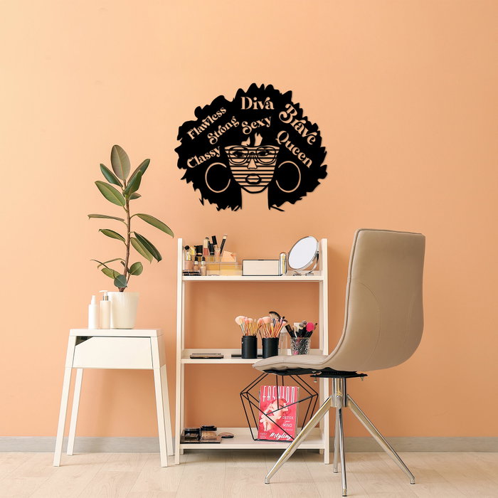 Wallity Diva Sexy Classy - 474 Escultura de pared de metal negra